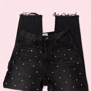 Simple Society Black high-waisted bedazzled jeans size 29